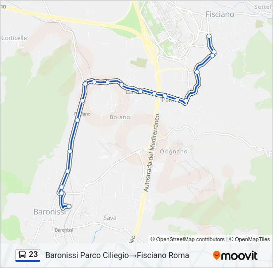23 Bus Line Map