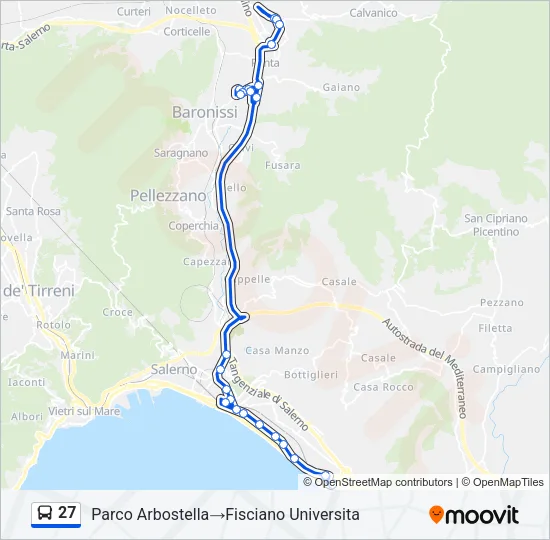 27 Bus Line Map