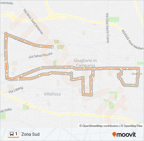 1 bus Line Map