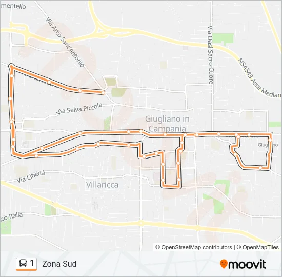 1 Bus Line Map