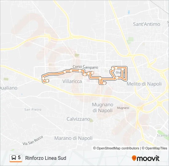 5 Bus Line Map