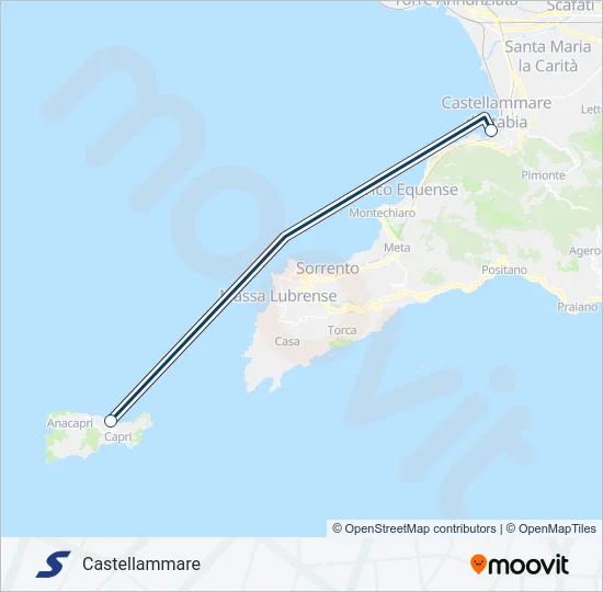 Percorso linea navigazione SNAV