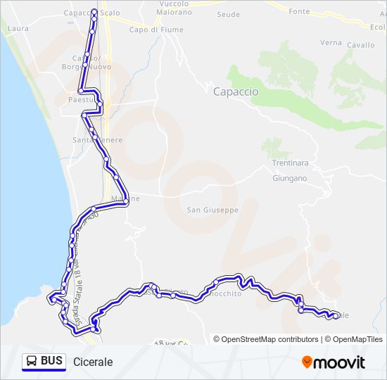 Mappa della linea BUS