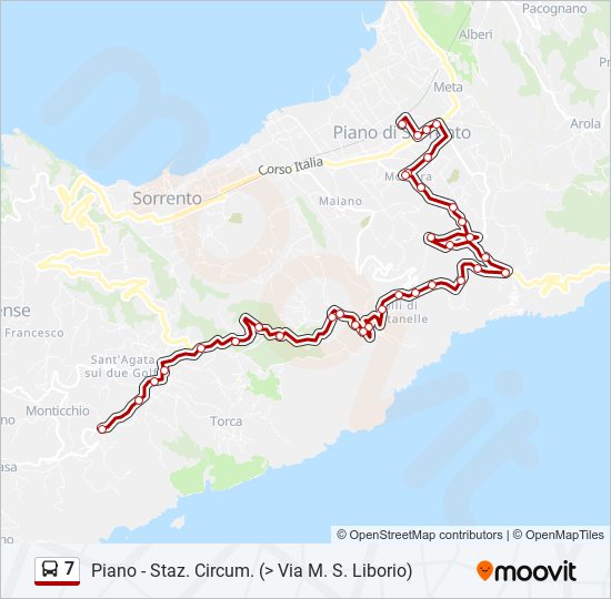 Percorso linea bus 7