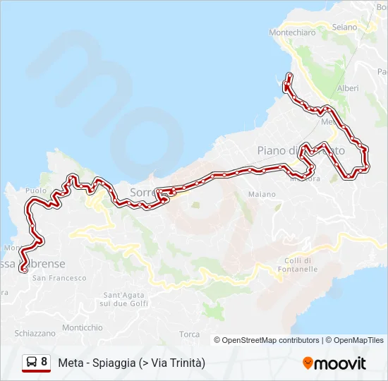 8 Bus Line Map