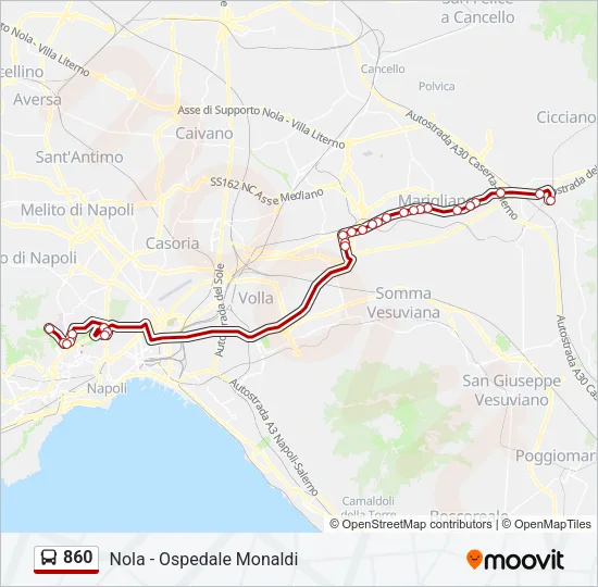 860 Bus Line Map