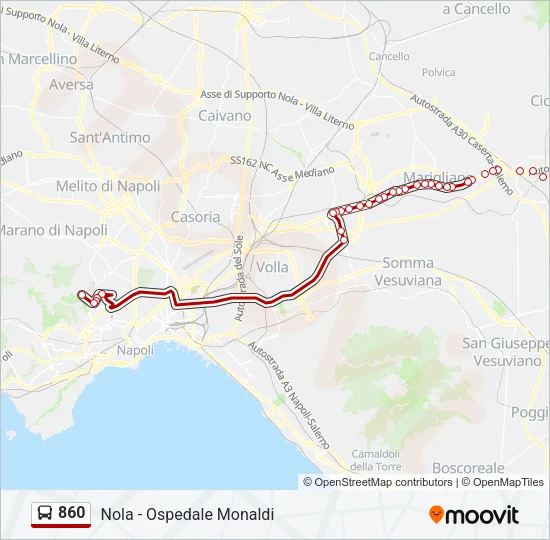 860 Bus Line Map