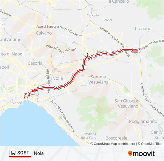Percorso linea bus SOST