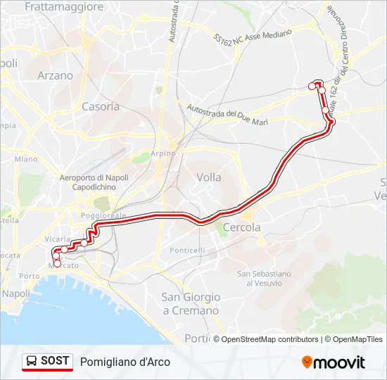 Percorso linea bus SOST