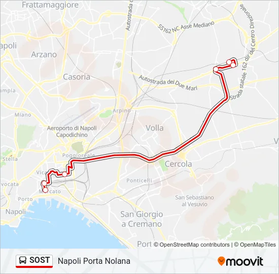 Percorso linea bus SOST
