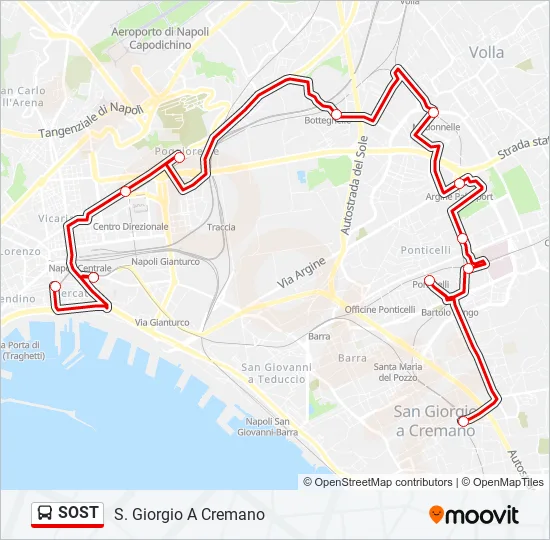Percorso linea bus SOST