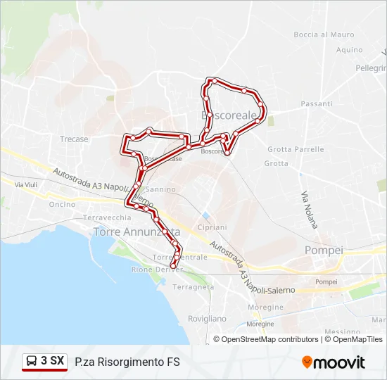 3 SX Bus Line Map