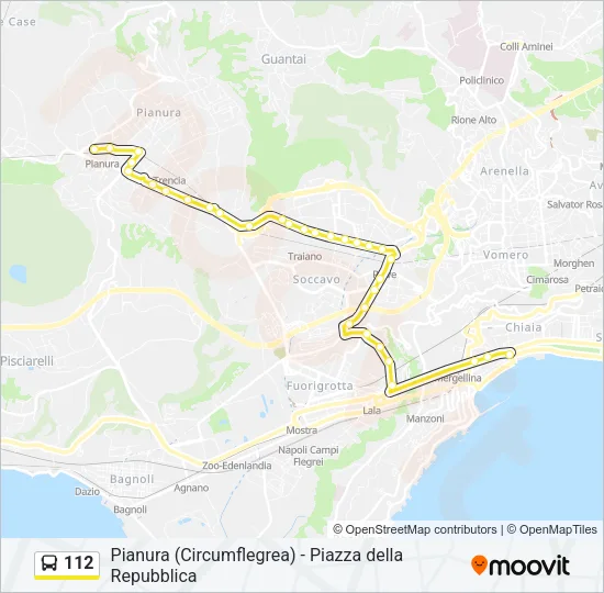 Percorso linea bus 112