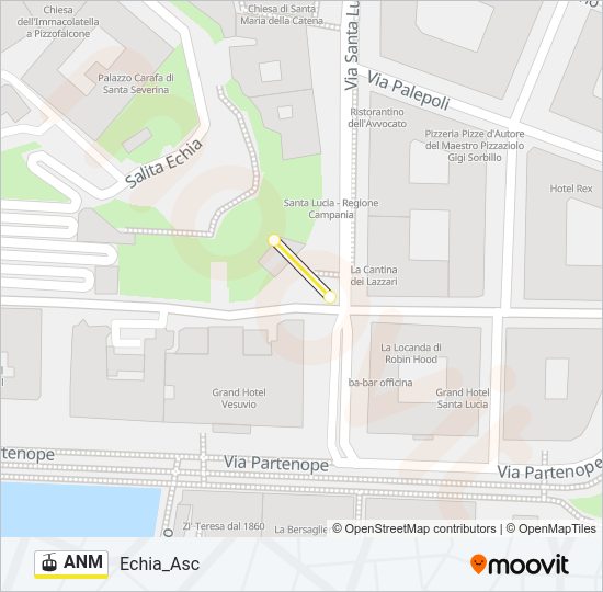 Percorso linea impianto di risalta ANM