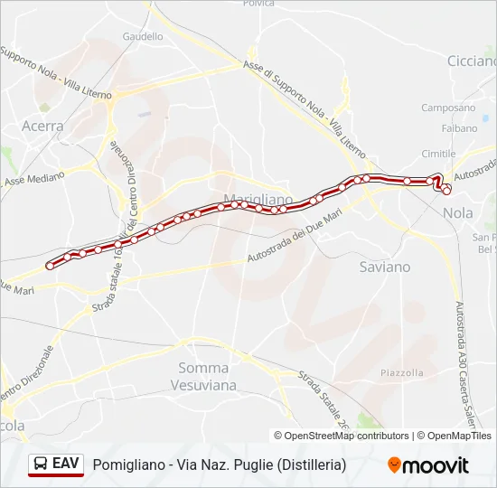 EAV Bus Line Map