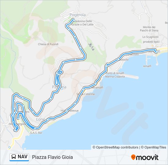 Percorso linea bus NAV