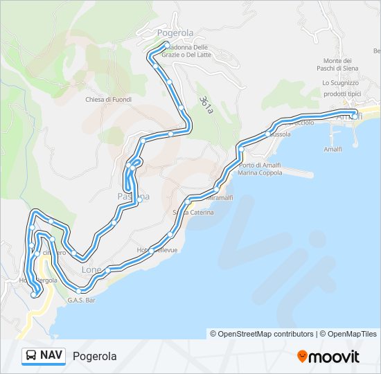 Percorso linea bus NAV