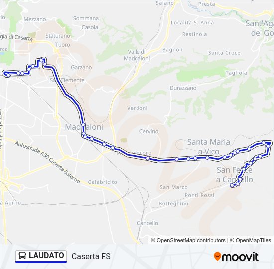 Percorso linea bus LAUDATO