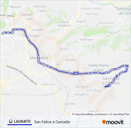 Percorso linea bus LAUDATO