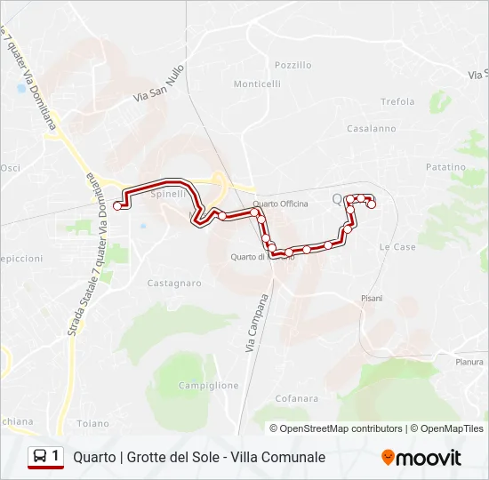 1 Bus Line Map
