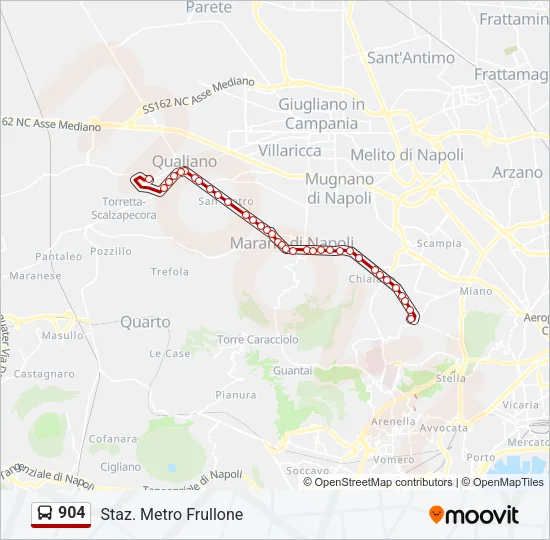 904 Bus Line Map
