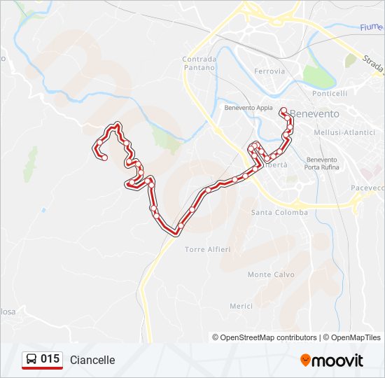 Percorso linea bus 015