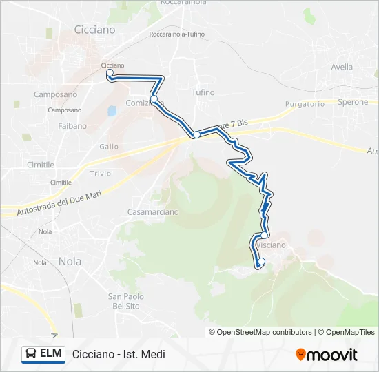 Percorso linea bus ELM