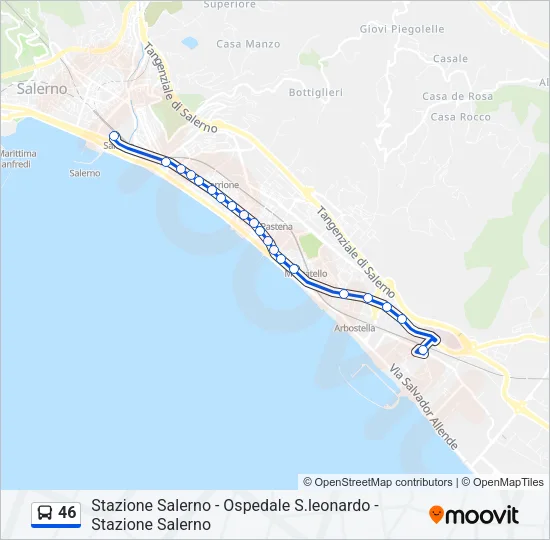 Percorso linea bus 46