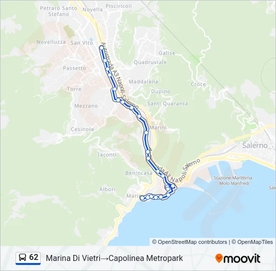 62 Bus Line Map