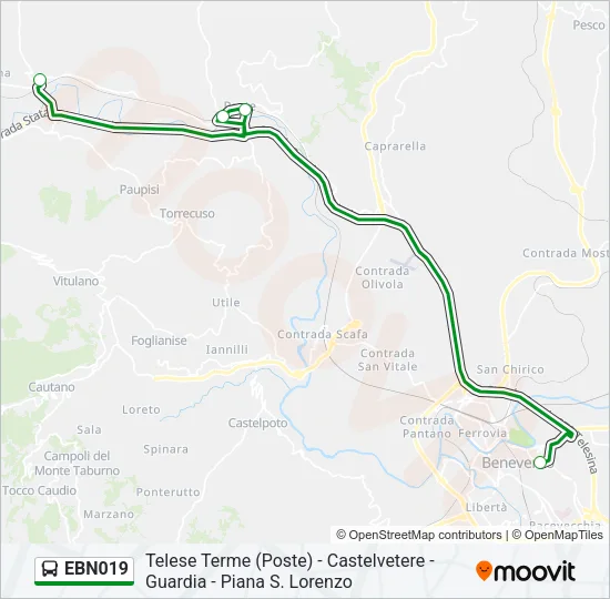 Percorso linea bus EBN019