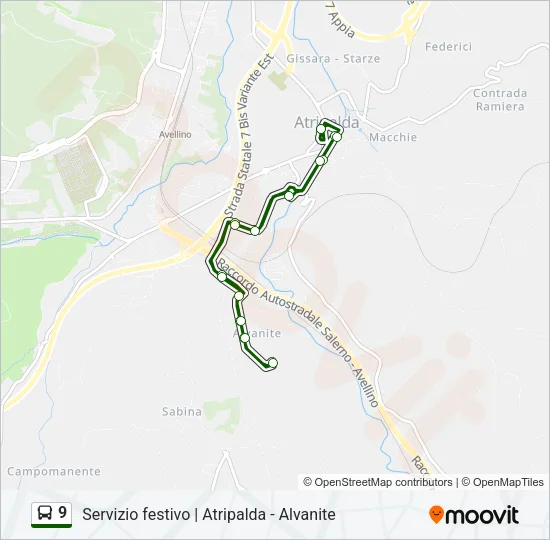 9 Bus Line Map