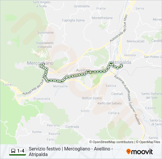 1-4 Bus Line Map