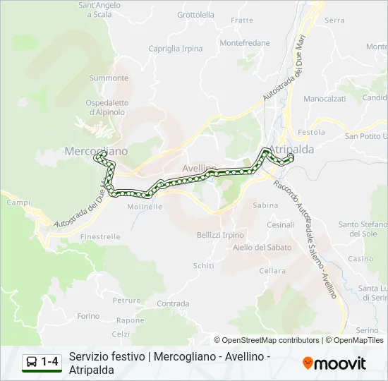 1-4 Bus Line Map
