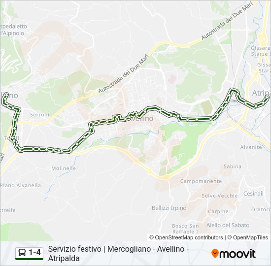 1-4 Bus Line Map