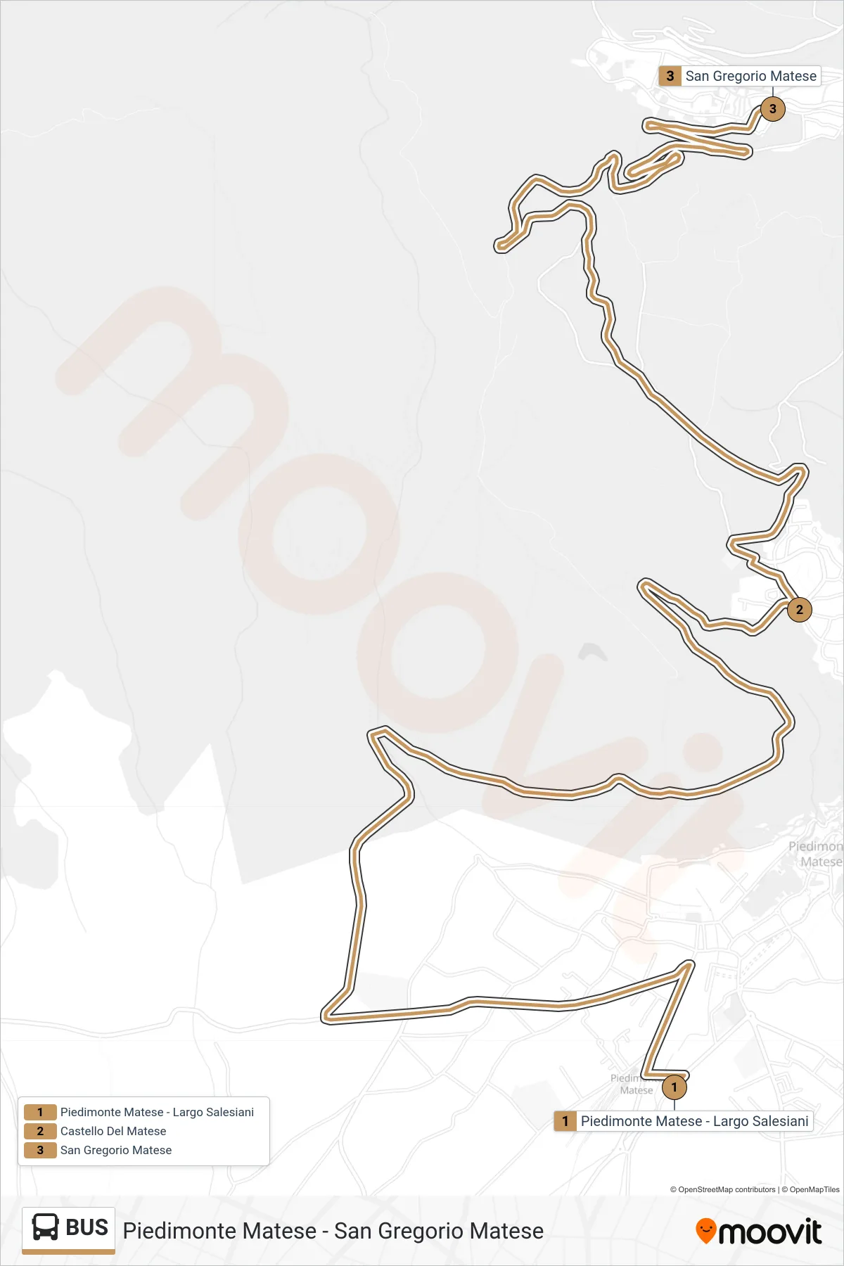 Linea BUS bus (S. Gregorio Matese) - Percorsi e fermate sulla mappa