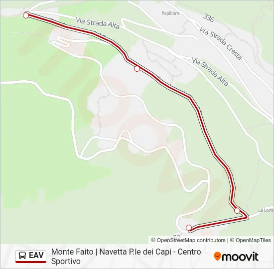 Percorso linea bus EAV