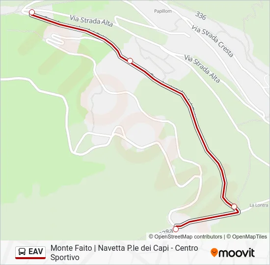 Percorso linea bus EAV