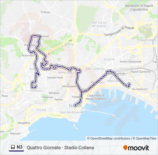 N3 Bus Line Map