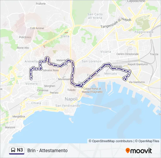N3 Bus Line Map