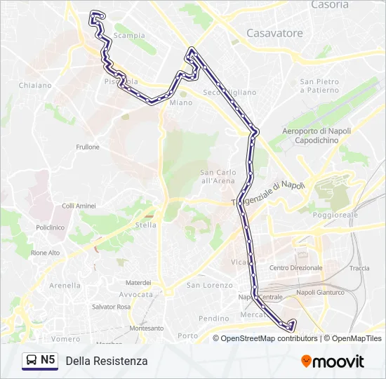 N5 Bus Line Map