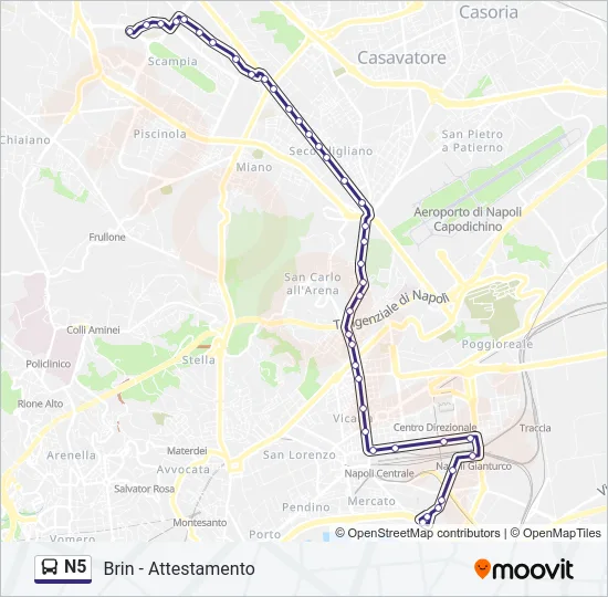 N5 Bus Line Map