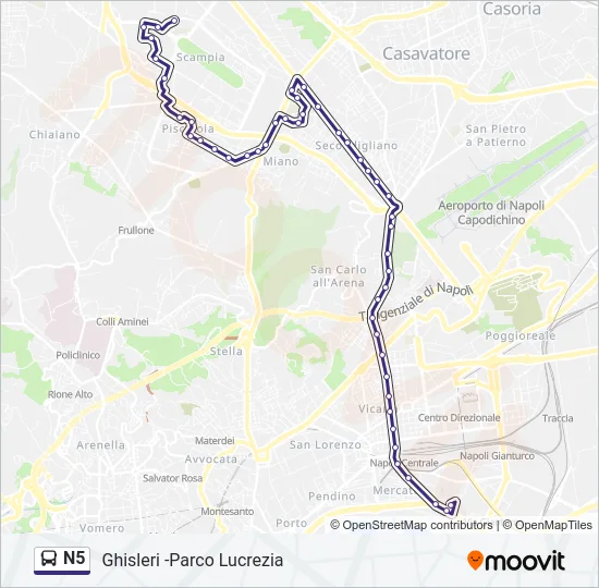 N5 Bus Line Map