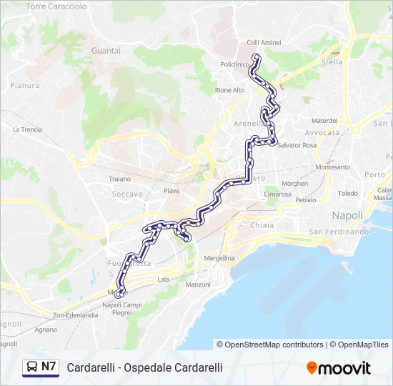 N7 Bus Line Map