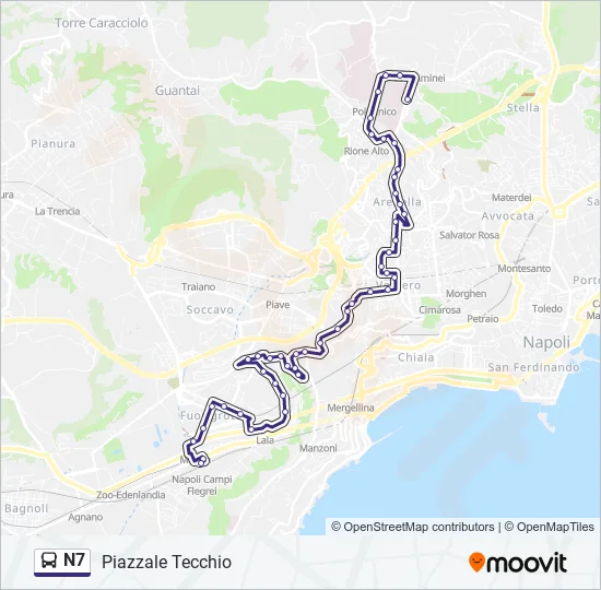 N7 Bus Line Map