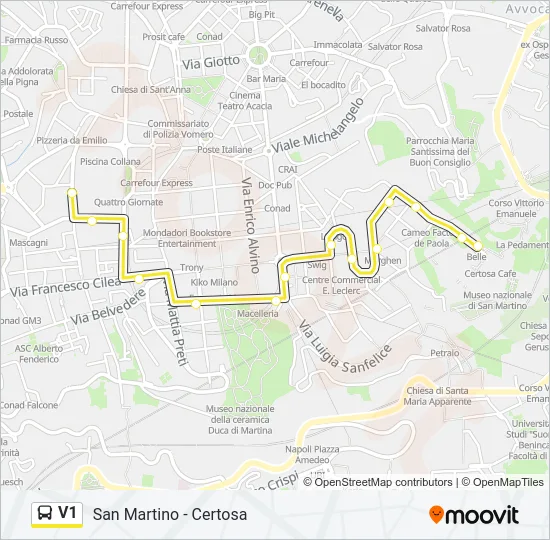 V1 Bus Line Map