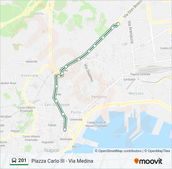 201 Bus Line Map