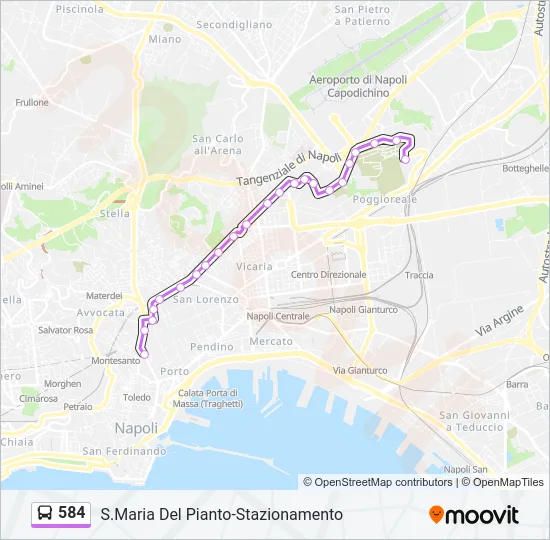 584 Bus Line Map