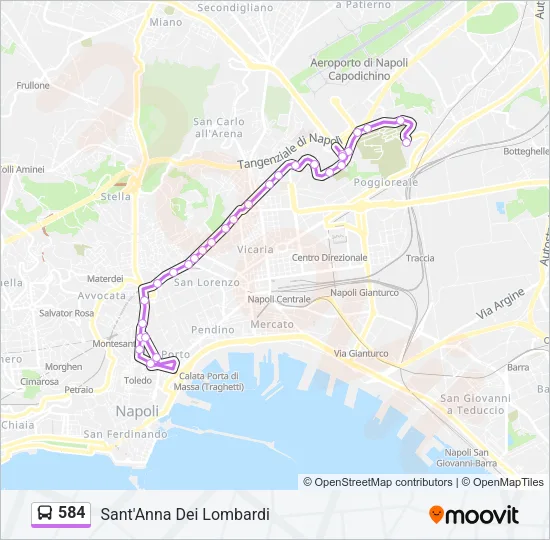 584 Bus Line Map