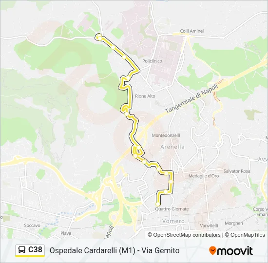 C38 Bus Line Map