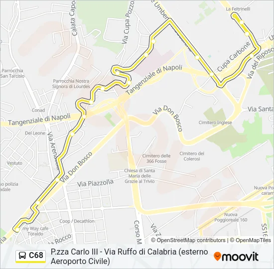C68 Bus Line Map